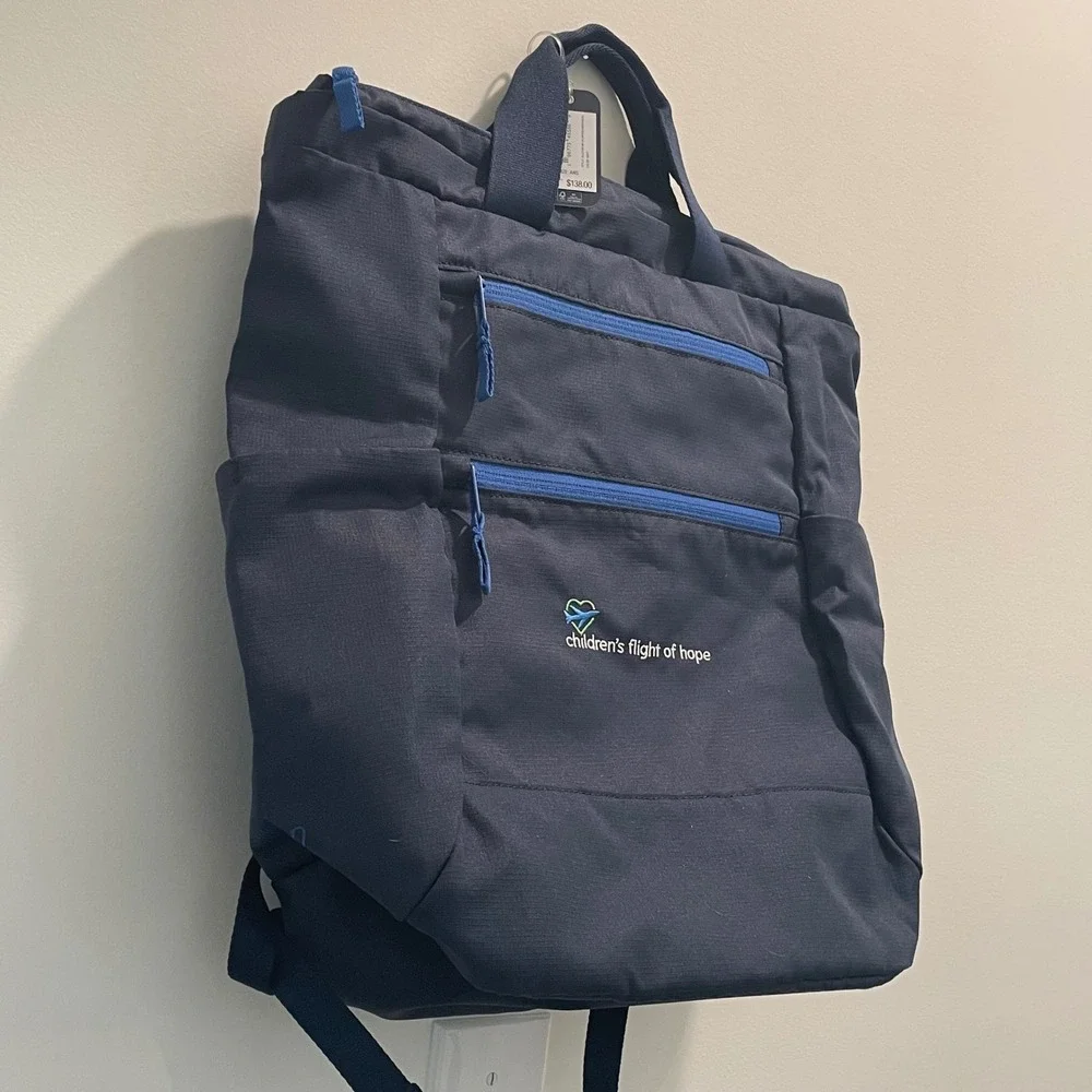 Johnnie-O Navy Blue Convertible Backpack Tote Children's Flight of Hope NWT